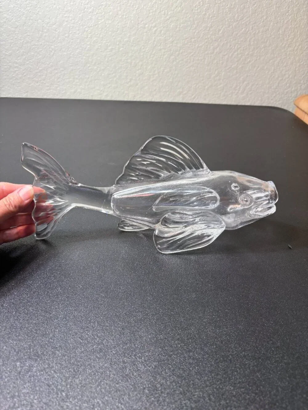 Vintage Glass Wide Mouth Fish Blenko Style